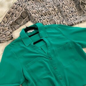 2 Express Long Sleeve Portofino Shirts Size Medium